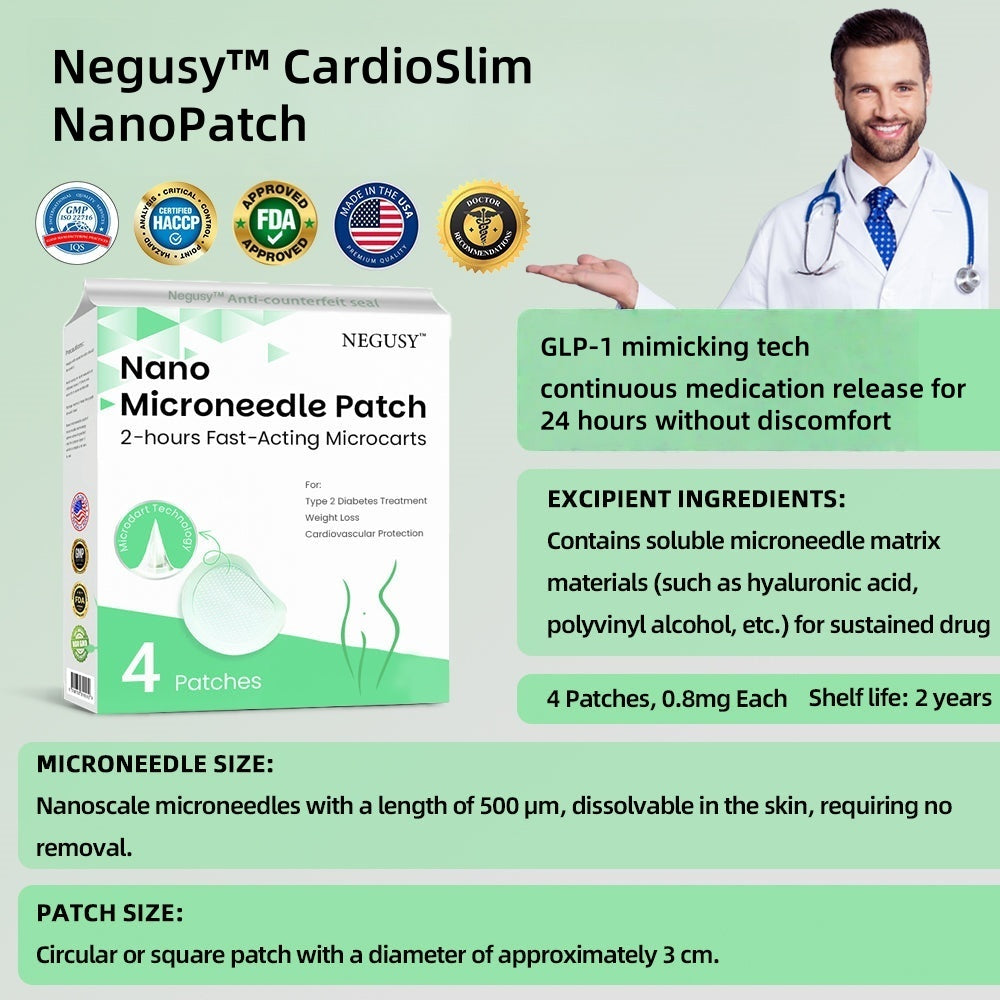 ✅[Official Store] Negusy™ CardioSlim NanoPatch🔥[Painless, Long-lasting, Addressing diabetes, Obesity, and Cardiovascular diseases]